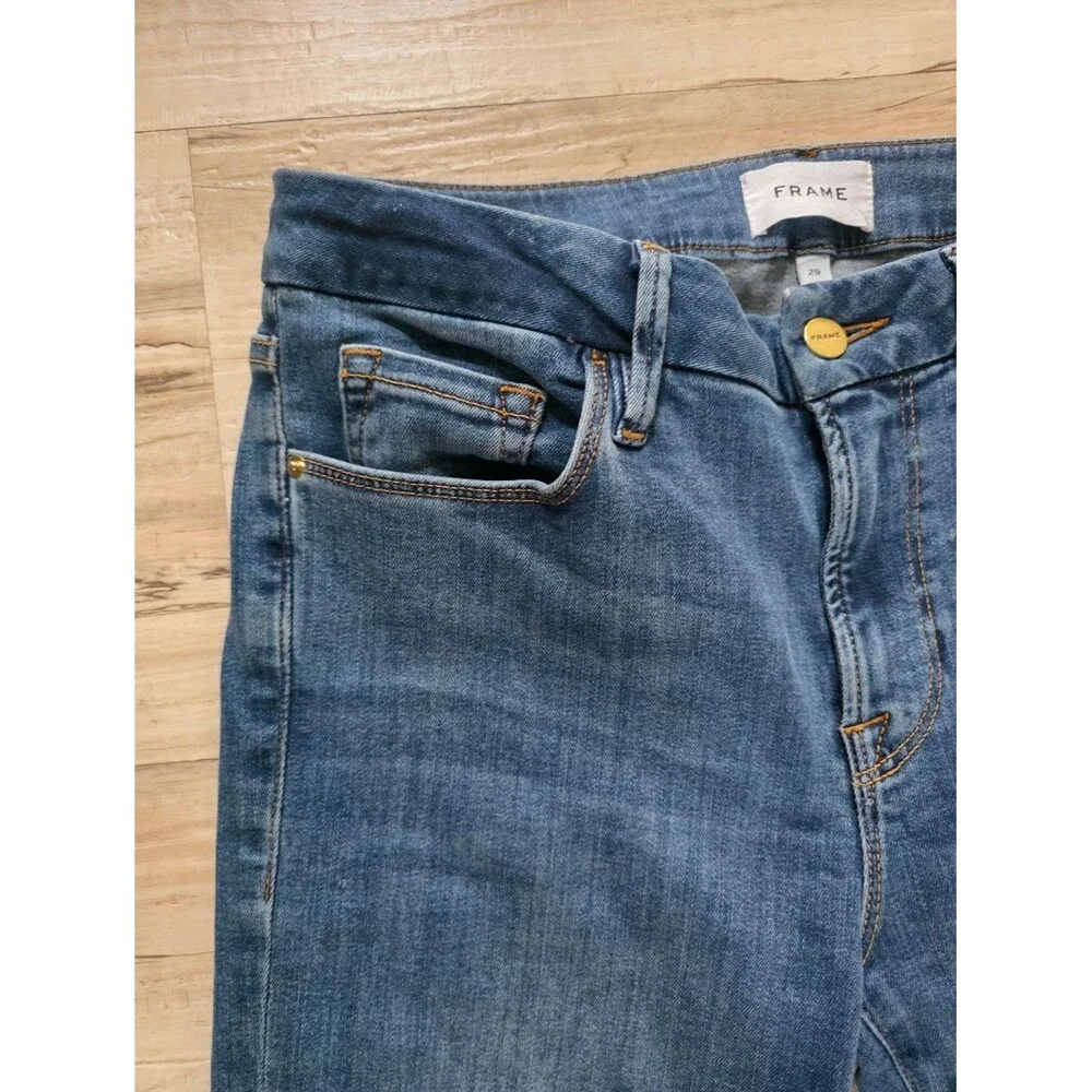 Frame Le Crop Mini Boot Medium Wash Denim Jeans Size 28
